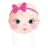 BABY GIRL BOBBLE HEAD ACRYLIC CAKE TOPPER: 2 STYLE OPTIONS