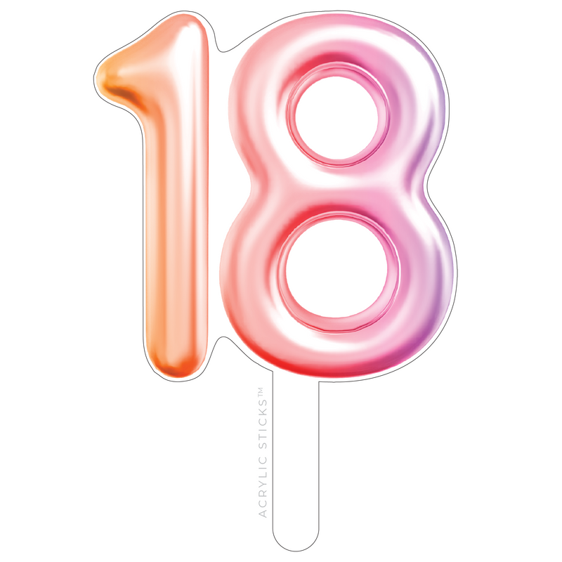 '18' PINK PEARL ACRYLIC CAKE TOPPER