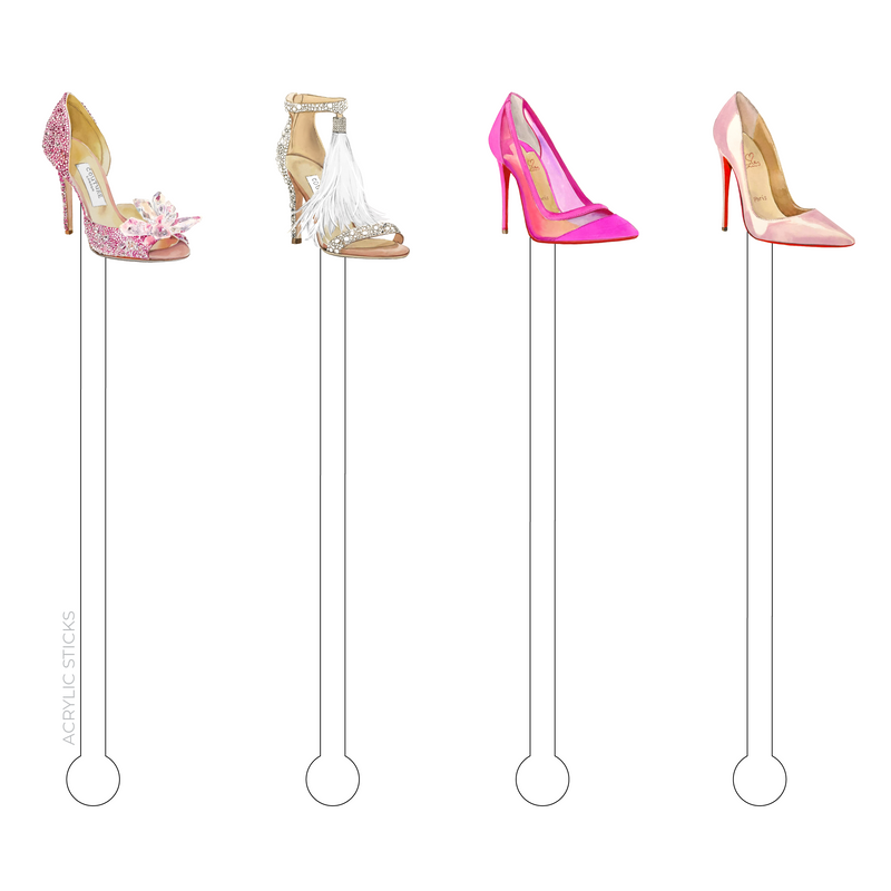 COUTURE FOOT PARTY ACRYLIC STIR STICKS COMBO