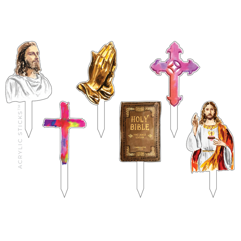EASTER BLESSINGS ACRYLIC PARTY PIK STICKS COMBO