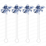 BLUE FLOWER BUNDLE ACRYLIC STIR STICKS