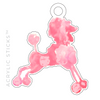 PINK POODLE PROFILE ACRYLIC GIFT TAG
