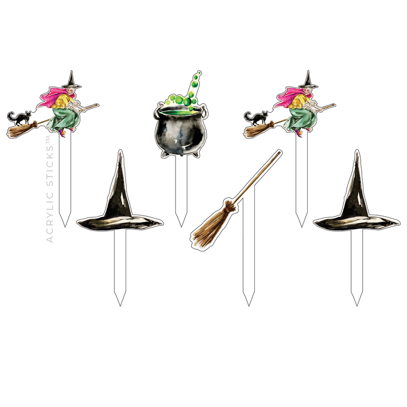 A WITCH & HER THINGS ACRYLIC PARTY PIK STICKS COMBO