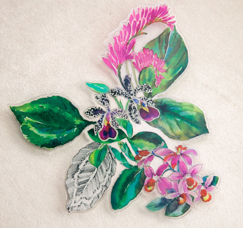 EXOTIC ORCHIDS ACRYLIC FLAT LAY ACCESSORY