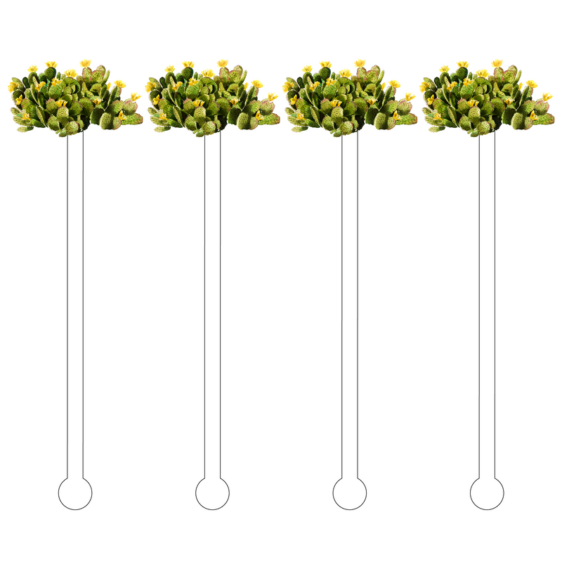 BUTTER BLOOMS PRICKLY PEAR CACTUS ACRYLIC STIR STICKS