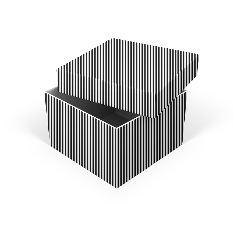 B&W PINSTRIPES TWO-PIECE DESIGNER GIFT BOX*