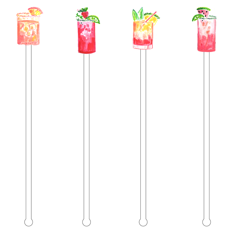 AS X EVELYN HENSON TROPICAL QUENCHERS 'BUBBLY'S' ACRYLIC DRINK MARKERS