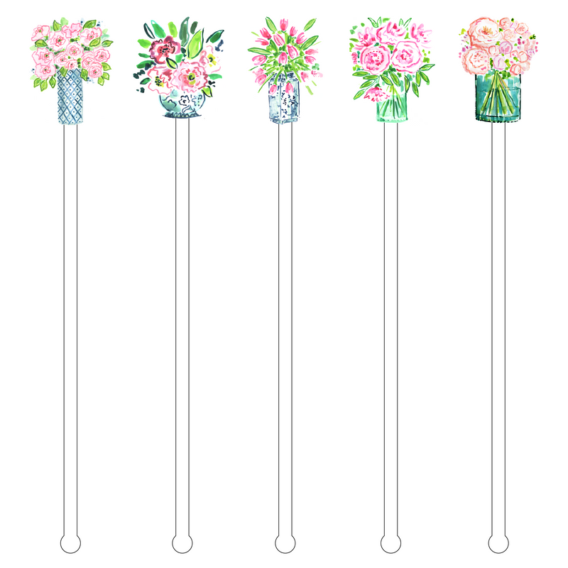 AS X EVELYN HENSON FAWNING OVER FLOWERS 'BUBBLY'S' ACRYLIC DRINK MARKERS