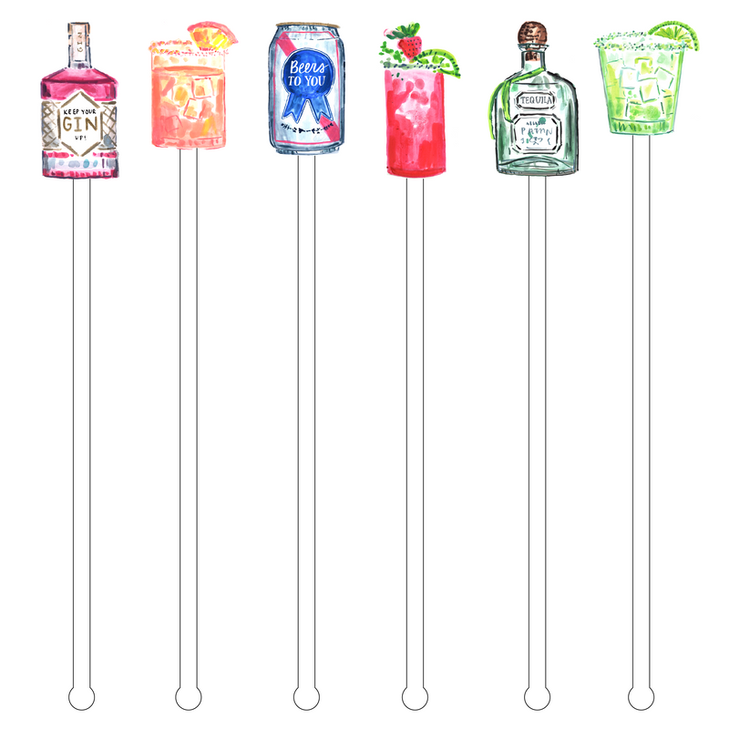 AS X EVELYN HENSON LIQUID DIET 'BUBBLY'S' ACRYLIC DRINK MARKERS