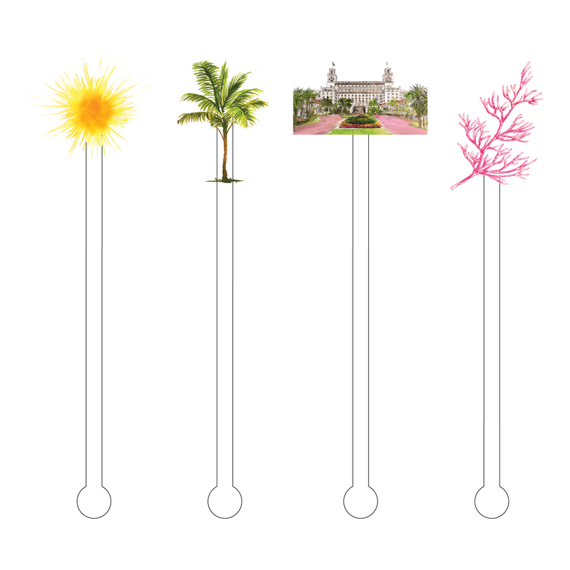 SUMMERTIME AT THE BREAKERS ACRYLIC STIR STICKS COMBO