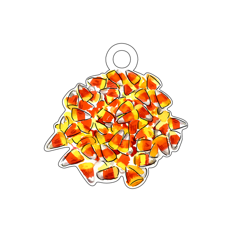 PILE OF CANDY CORN ACRYLIC GIFT TAG