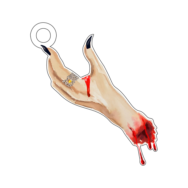 BLOODY HAND ACRYLIC GIFT TAG