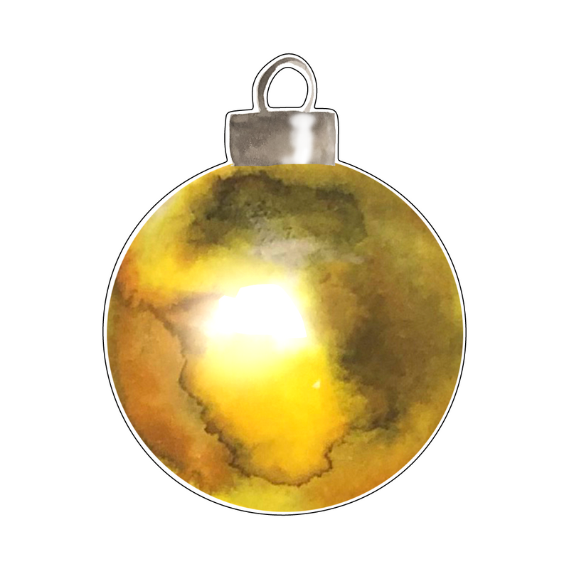 GOLDEN ORNAMENT ACRYLIC GIFT TAG
