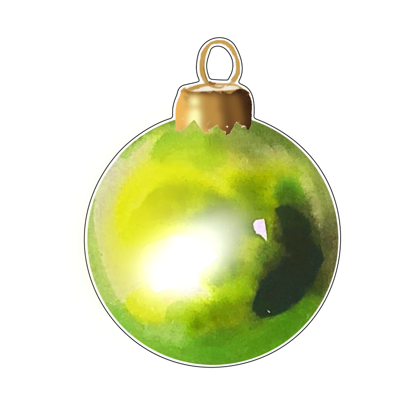 LIME GREEN ORNAMENT ACRYLIC GIFT TAG