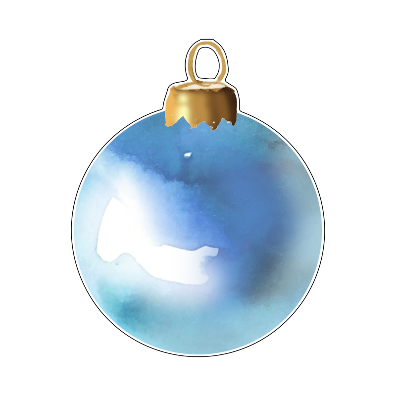 ICE BLUE ORNAMENT ACRYLIC GIFT TAG