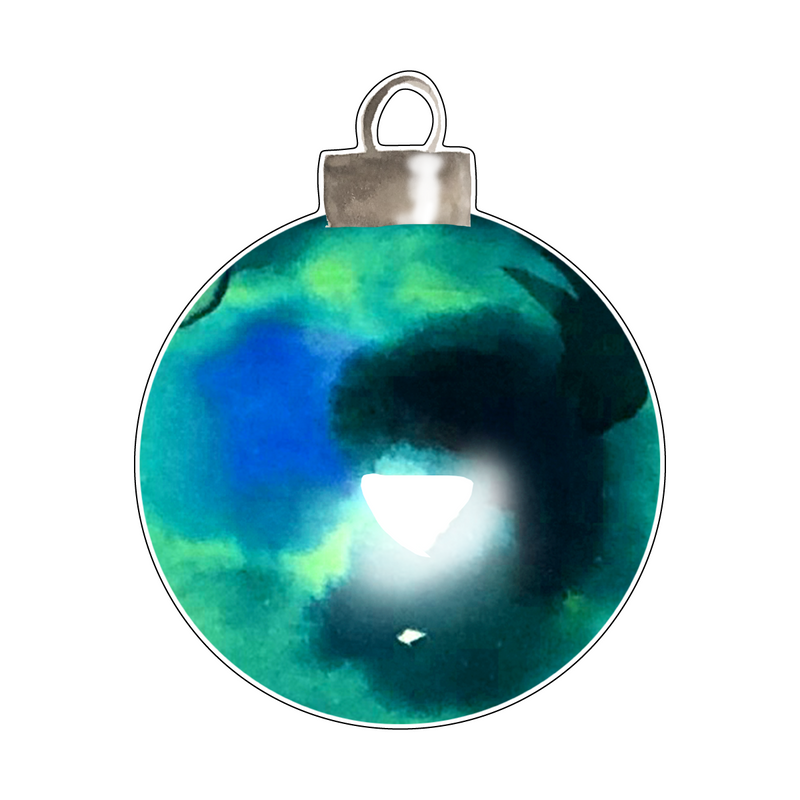 GREEN MARBLE ORNAMENT ACRYLIC GIFT TAG