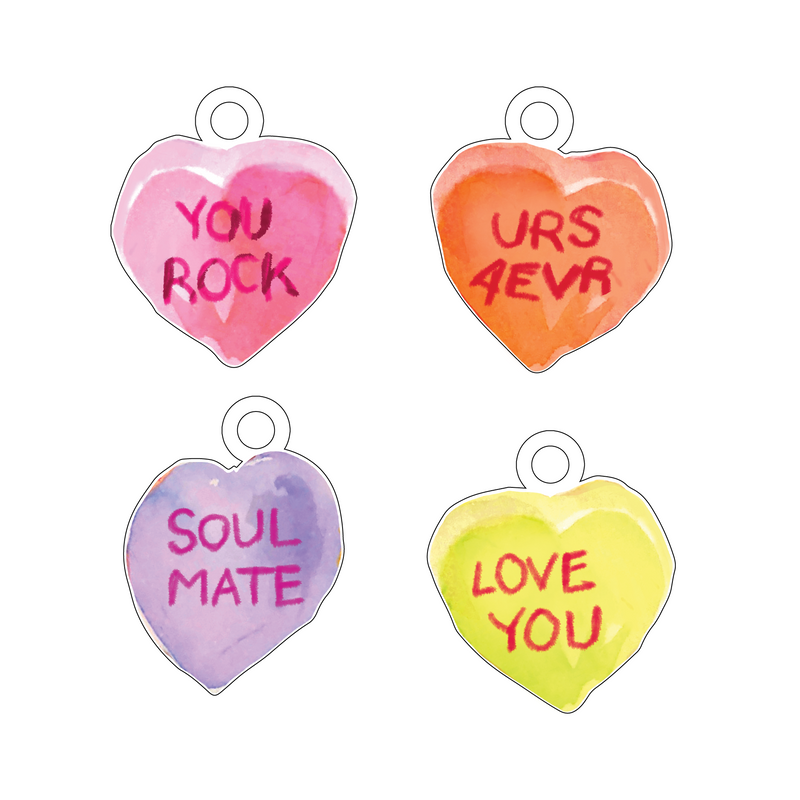 SOULMATE CANDY HEART ACRYLIC GIFT TAG COMBO