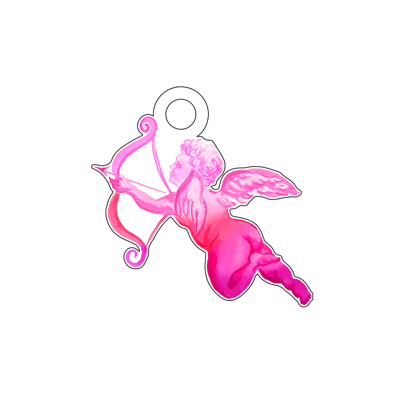 OMBRE PINK CUPID ACRYLIC GIFT TAG