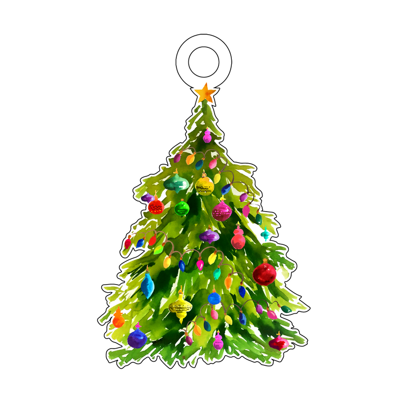 CHRISTMAS TREE ACRYLIC GIFT TAG
