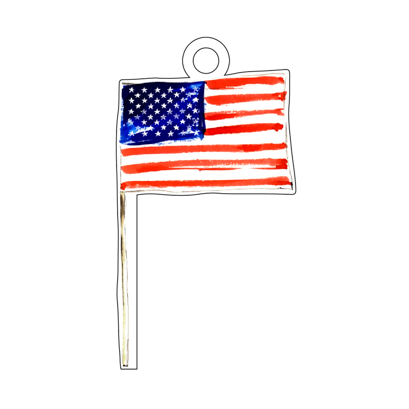 I LOVE THE AMERICAN FLAG ACRYLIC GIFT TAG