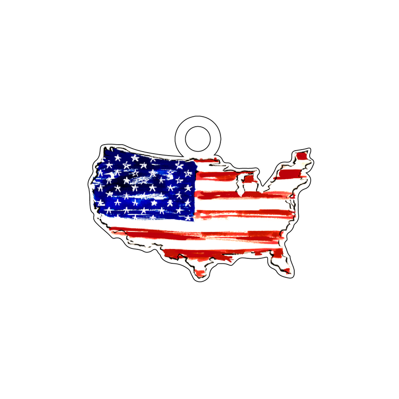 NORTH 'USA' AMERICA ACRYLIC GIFT TAG