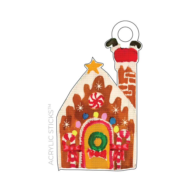 GINGERBREAD HOUSE ACRYLIC GIFT TAG
