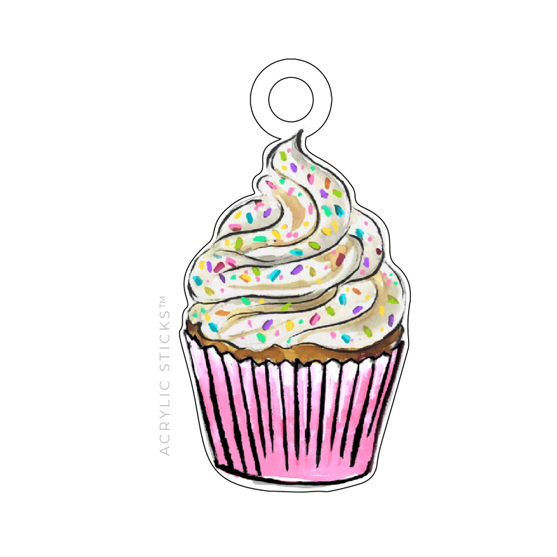 SPRINKLE CUPCAKE ACRYLIC GIFT TAG: MULTIPLE COLORWAY OPTIONS