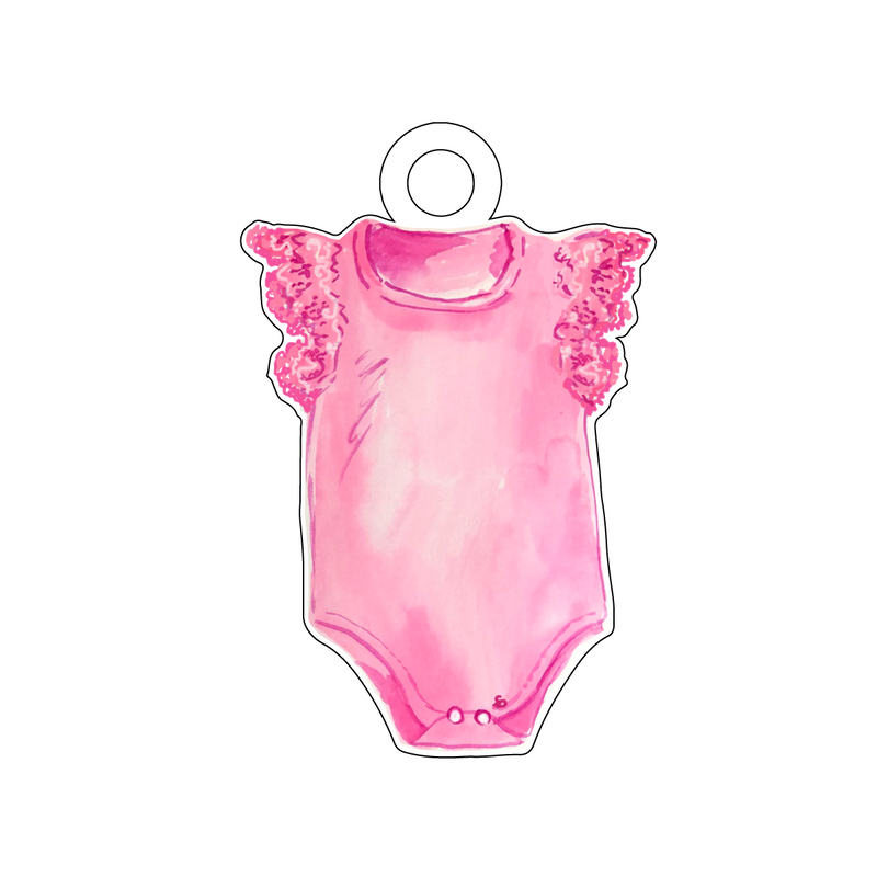 PINK ONESIE ACRYLIC GIFT TAG