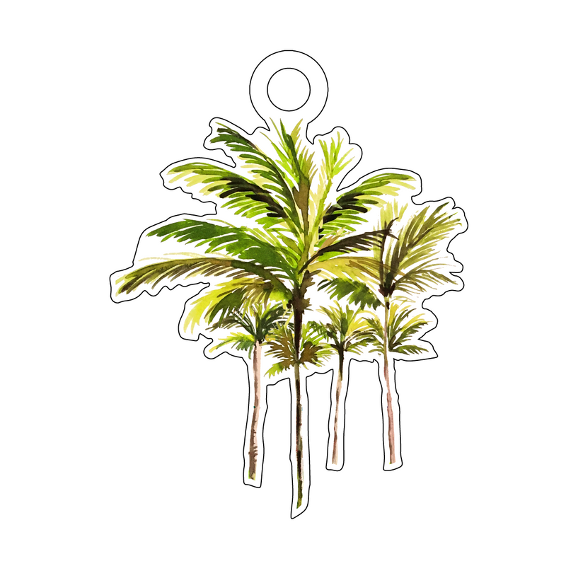 PALM TREES ACRYLIC GIFT TAG