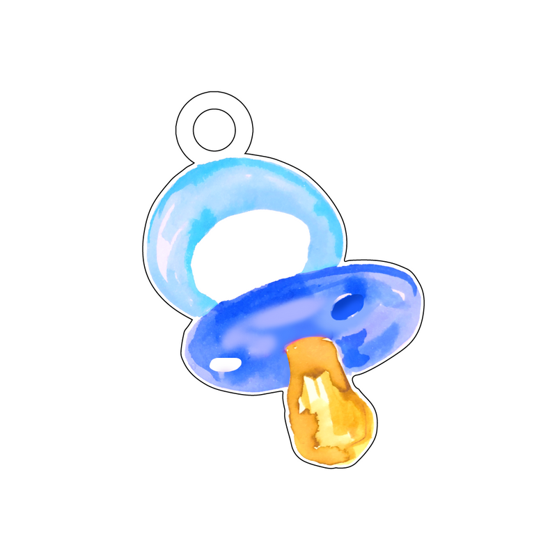 BABY BOY BLUE PACIFIER ACRYLIC GIFT TAG