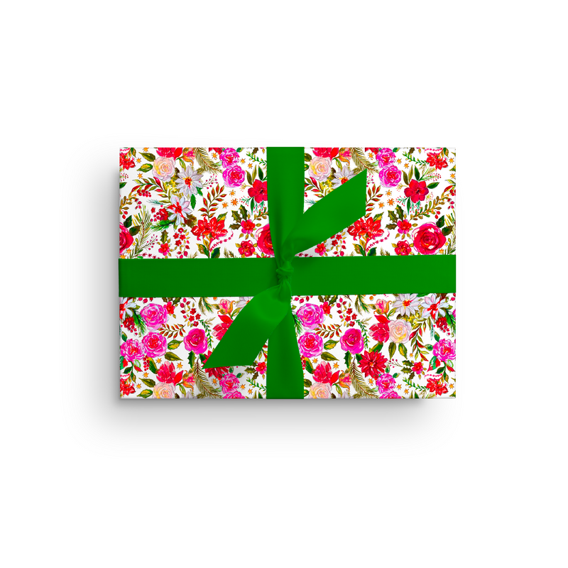 CHRISTMAS FLOWERS LUXE GIFT WRAP ROLL*