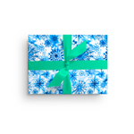 AQUA BLUE SNOWFLAKES LUXE GIFT WRAP ROLL*