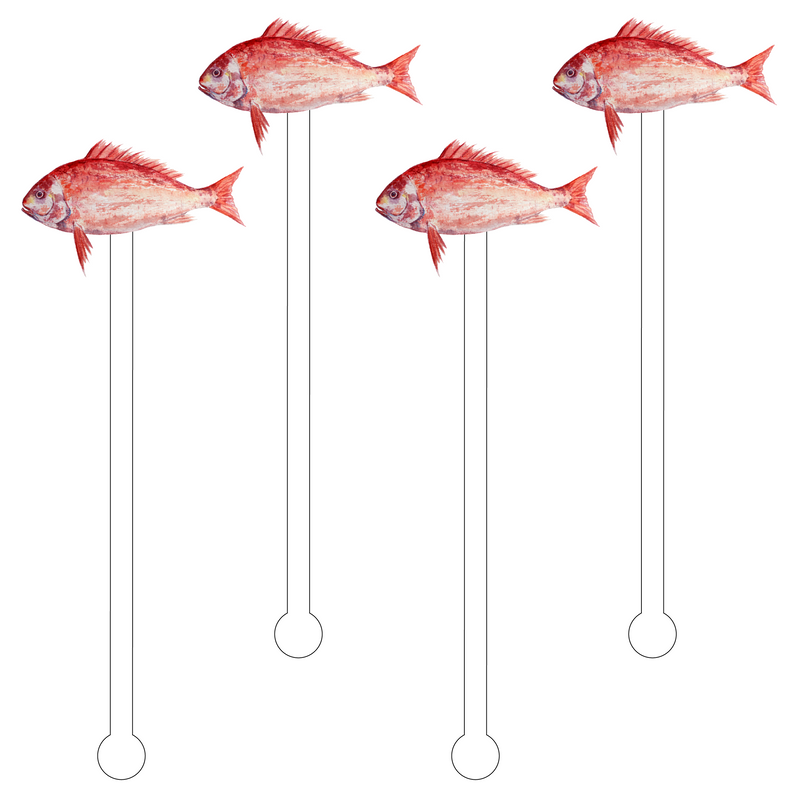 RED FISH ACRYLIC STIR STICKS