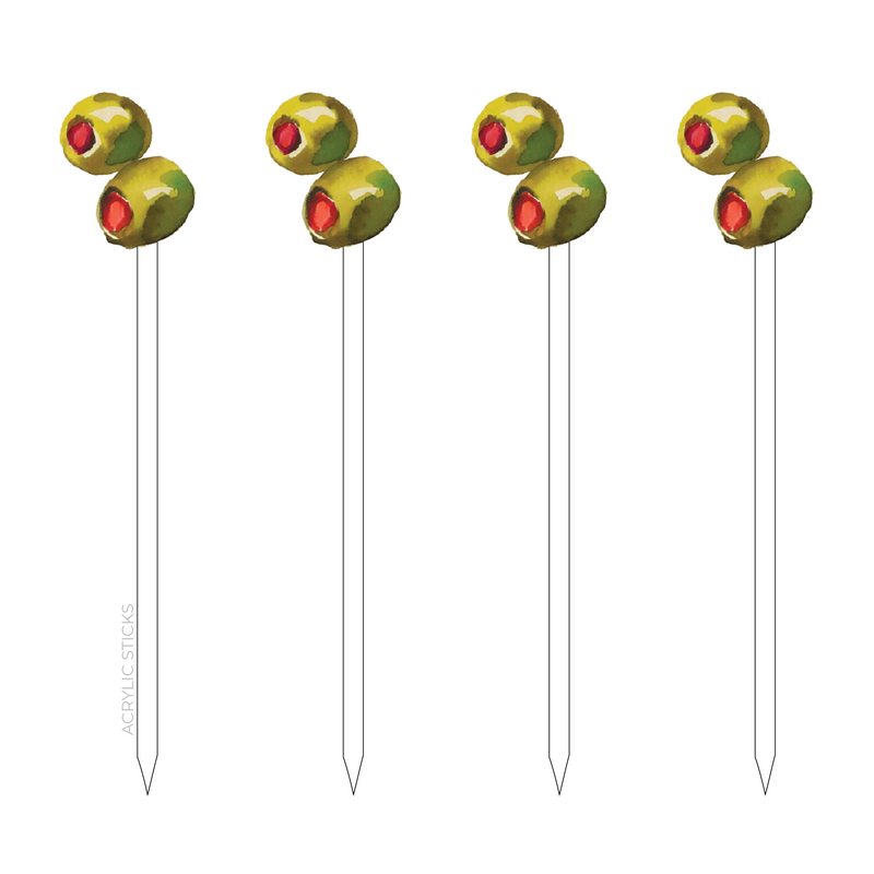 GREEN OLIVES ACRYLIC SKEWERS