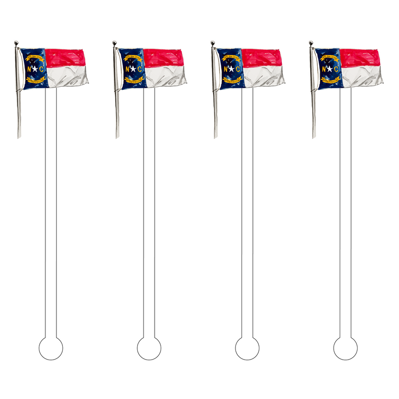 NORTH CAROLINA FLAG ACRYLIC STIR STICKS