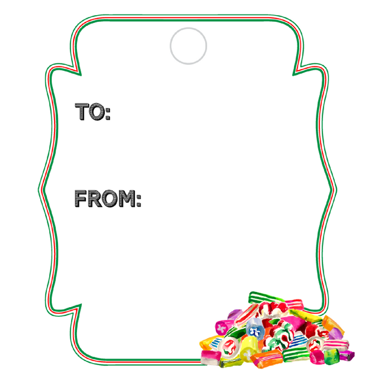 OLD FASHIONED CANDY WRITABLE ACRYLIC GIFT TAG
